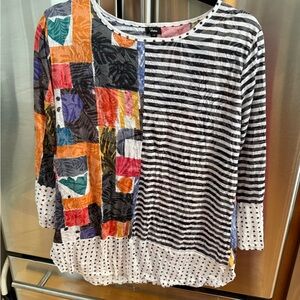 Colorful Patchwork Long Sleeve Top
